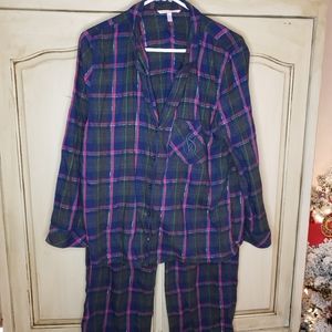 Victoria Secret 2 piece plaid flannel pj